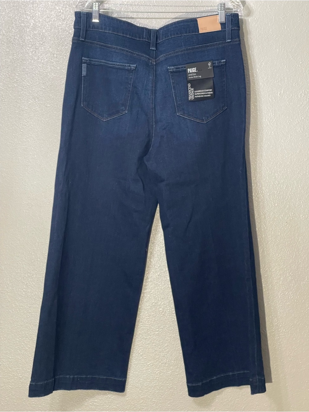 NWT Anthropologie Paige Anessa High Ankle Wide Ankle Dark Wash Jeans  - Size 33 - Picture 7 of 7